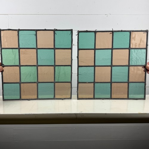 Pair antique chequered - pair,