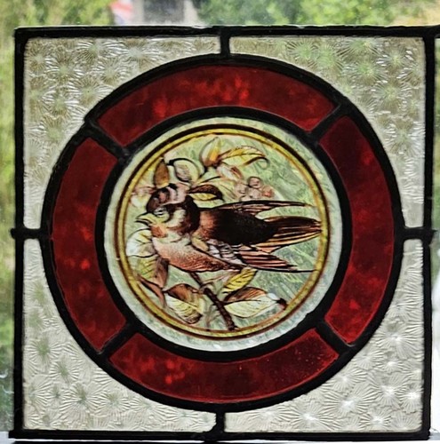 Beautiful antique painted - painted, bird