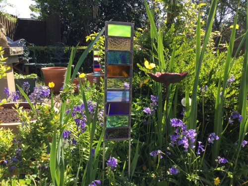 Stained glass garden - glass, sculpture