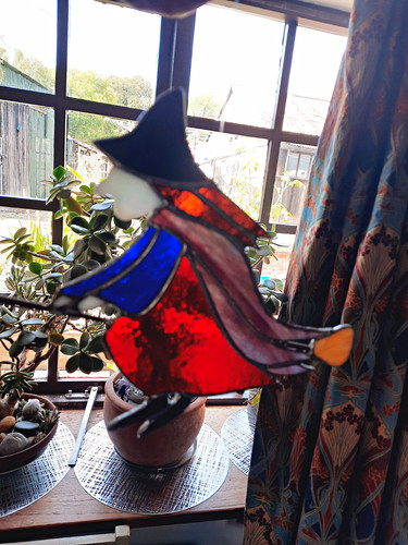 Unmarked stained glass - glass, witch