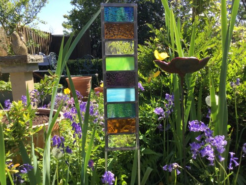 Stained glass garden sculpture - stained,