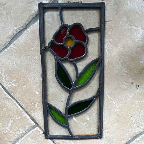 Stained glass flower window - glass,