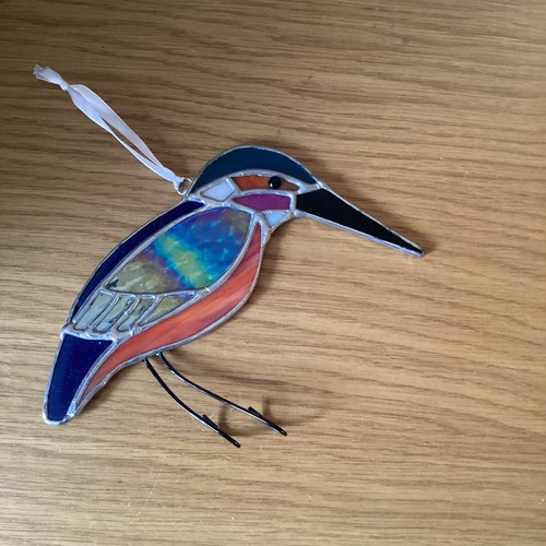 Stained glass kingfisher - glass,