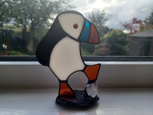 Stained glass puffin sun - puffin,