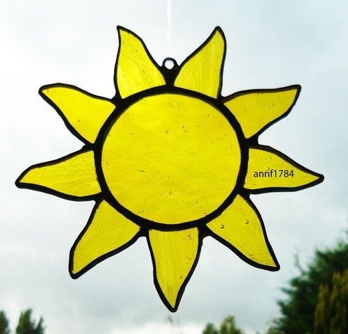Stained glass sun yellow - sun,