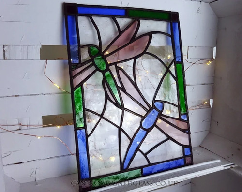 Dragonfly stained glass - dragonfly,
