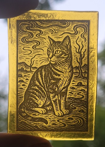 Stained glass tabby - tabby, cat