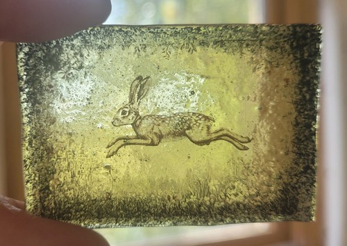 Stained glass hare - stained, permanently