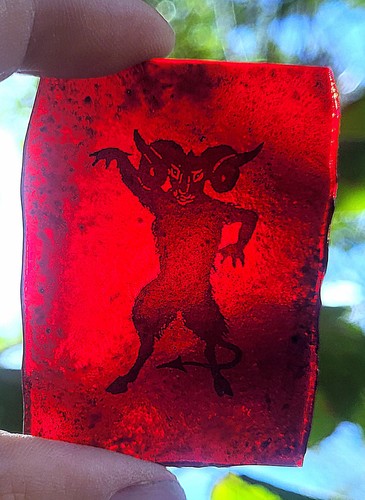 Stained glass devil - stained,