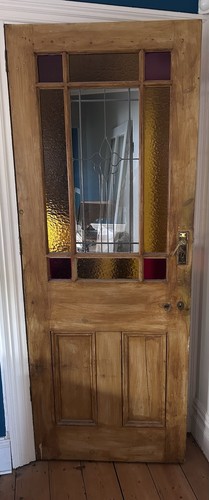 Vintage stained glass door - stained,