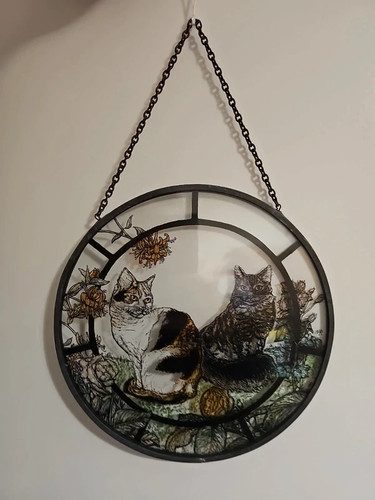 Vintage cat stained - , sun