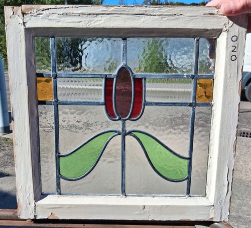 Antique stained glass window - stained,