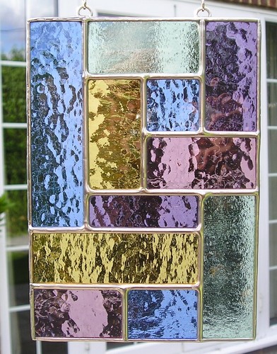 Stained glass panel abstract - glass,