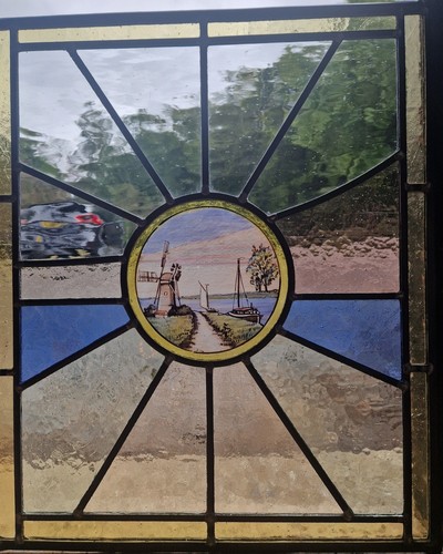 Stained glass panel with - stained,