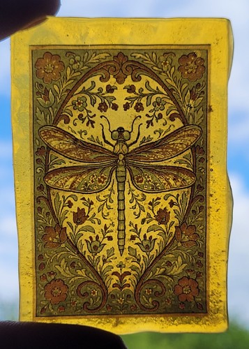 Stained glass dragonfly piece - dragonfly,