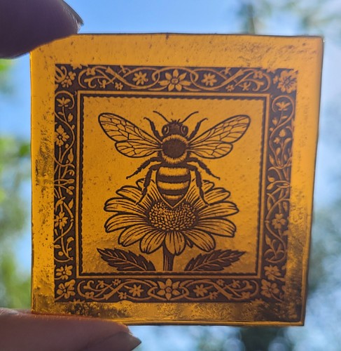 Stained glass bee kiln fired - kiln,