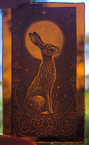 Stained glass hare permanently - hare,