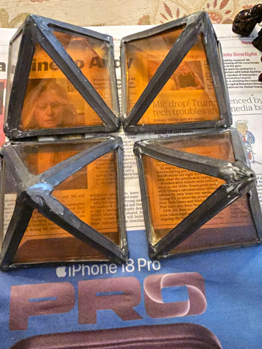 Amber leaded stained - amber,