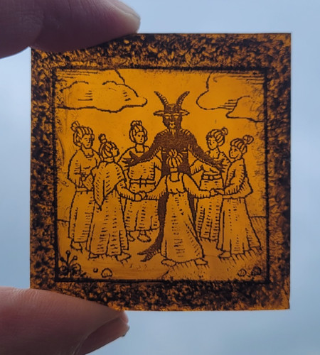 Stained glass devil witches - devil,