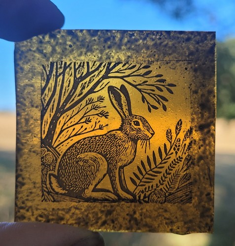 Stained glass rabbit kiln - stained,