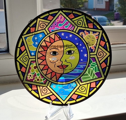 Sun moon suncatcher stained - sun,