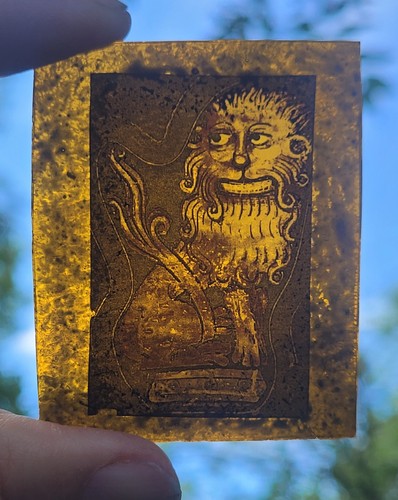 Stained glass lion kiln - glass,