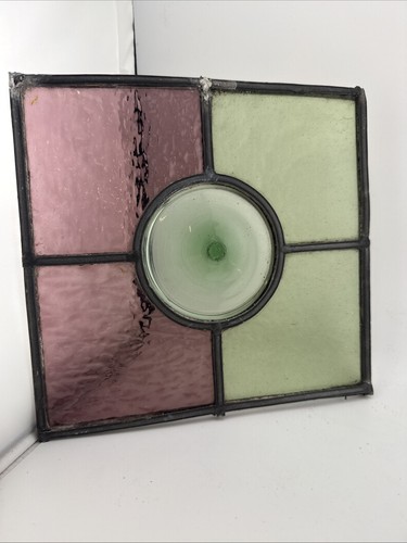 Stained glass bullseye green - glass,