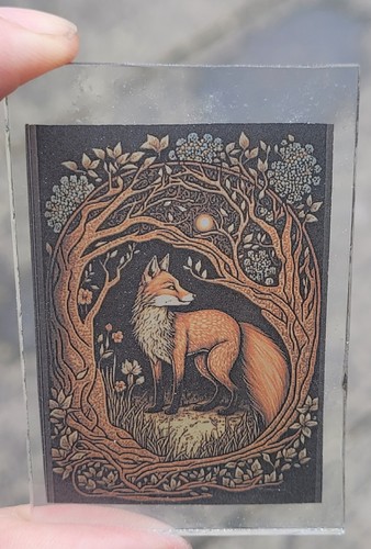 Stained glass fox - glass, foxes