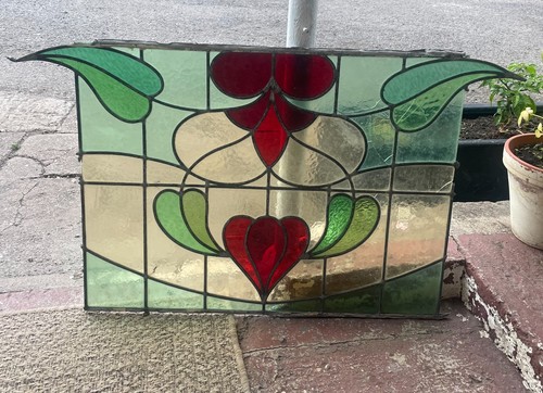 Antique art nouveau stained - nouveau,