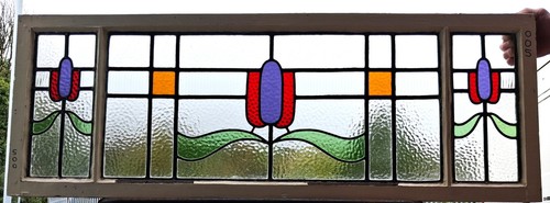 Antique stained glass window - stained,