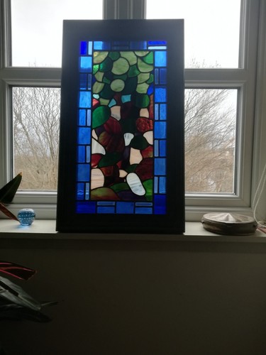 Abstract stained glass panel