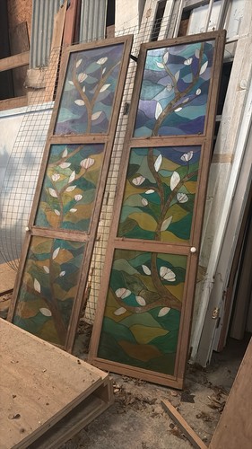 Antique 1900s glass panels - antique,