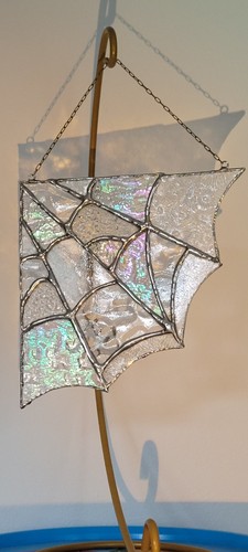 Stained glass spider web - stained,
