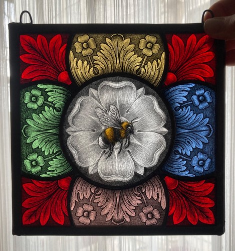 Stained glass suncatcher panel - glass,