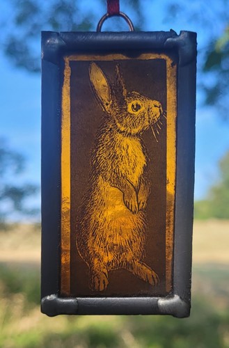 Stained glass rabbit - stained,