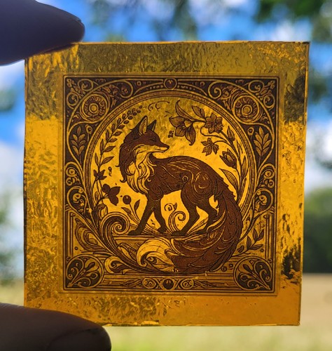 Stained glass fox piece - stained,