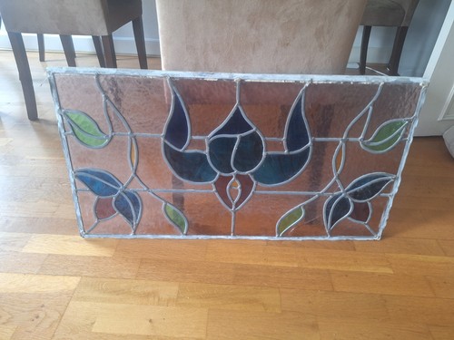 Antique stained glass window - glass,