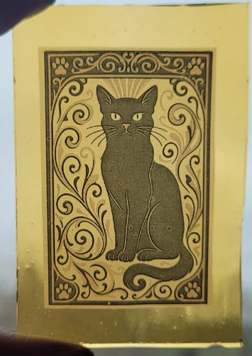 Stained glass black cat - glass,