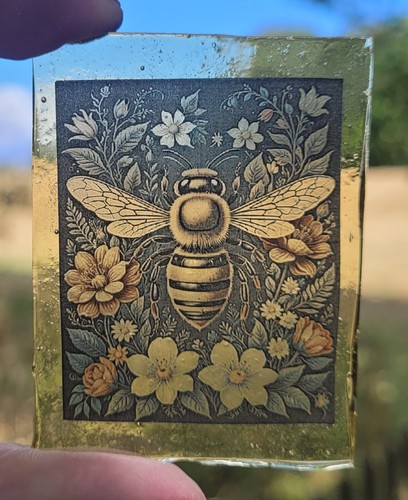 Stained glass bee kiln fired - glass,