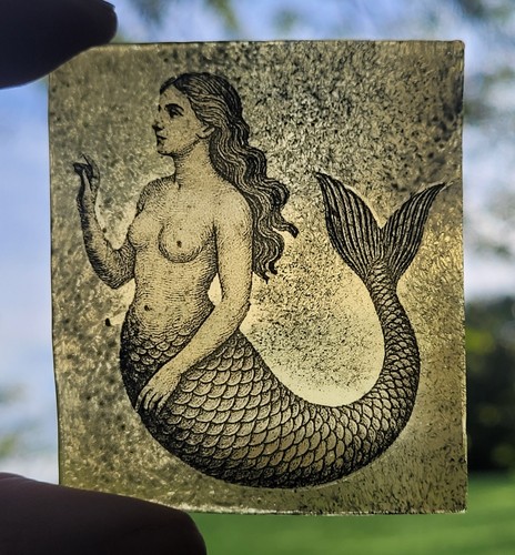 Stained glass mermaid piece - mermaid,