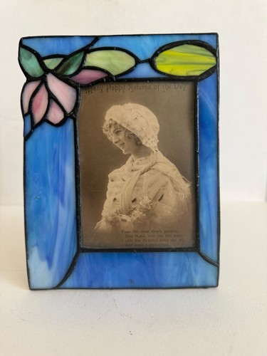 Vintage stained glass frame - vintage,