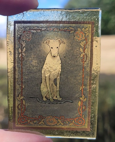 Stained glass greyhound dog - greyhound,