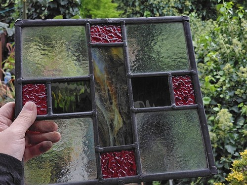Old stained glass leaded - old,