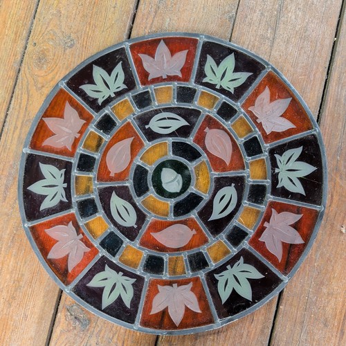 Vintage round stained glass - vintage,