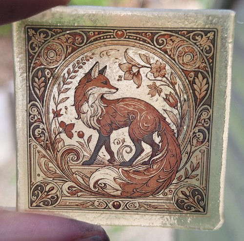 Stained glass fox - fox, piece