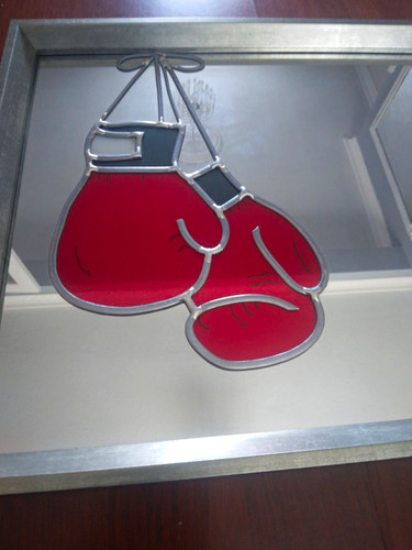 Boxing gloves framed mirror - gloves,