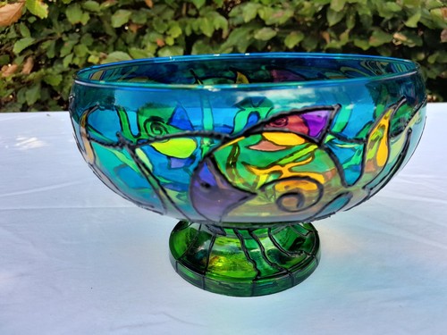 Stained glass bowl suncatcher - stained,