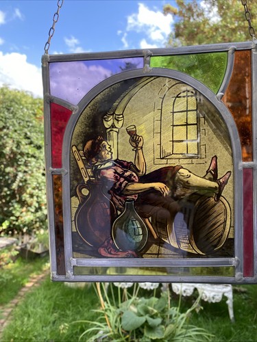 Vintage stained glass - vintage, panel