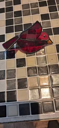 Handmade stained glass robin - handmade,