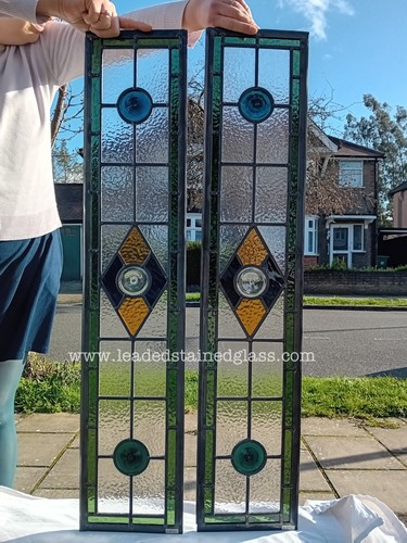Two newly made leaded stained - two,